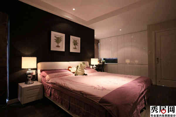 牛奶咖啡色靛房间装修效果图 香港设计师86平2室2厅家庭实景案例设计