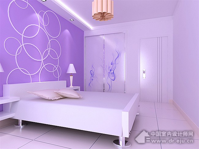 房间淡紫色装修效果图儿童室内装修效果炫舞紫色房间设计图