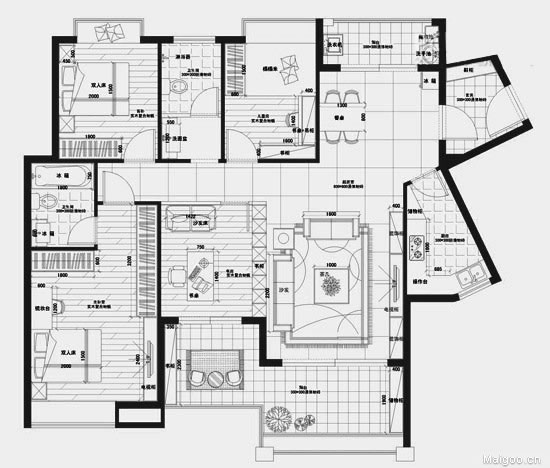 120平方的楼房,三室一厅,怎么装修好,大约能多大钱,设计图